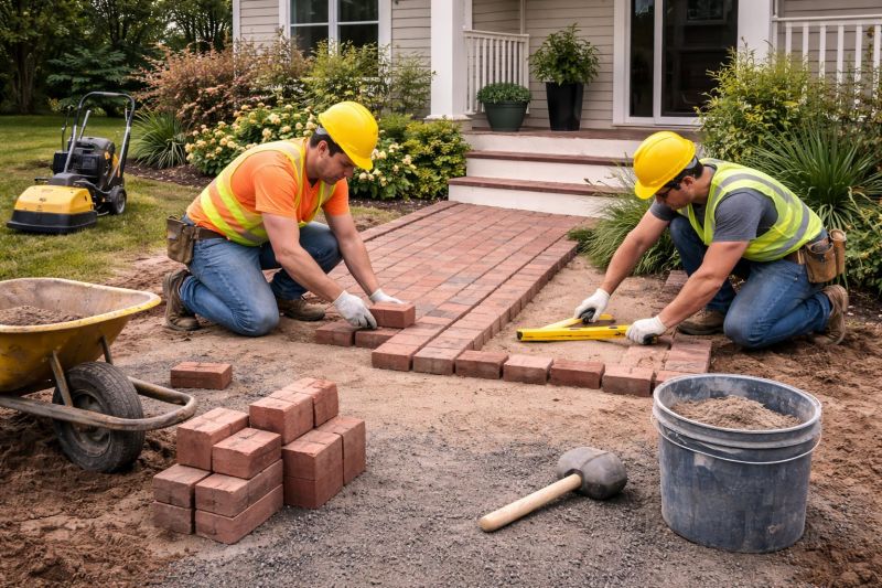 Brick Border Installation in Worcester, MA