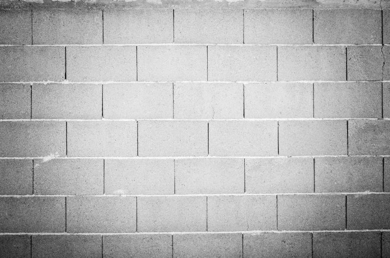 Damaged Cinder Block Wall